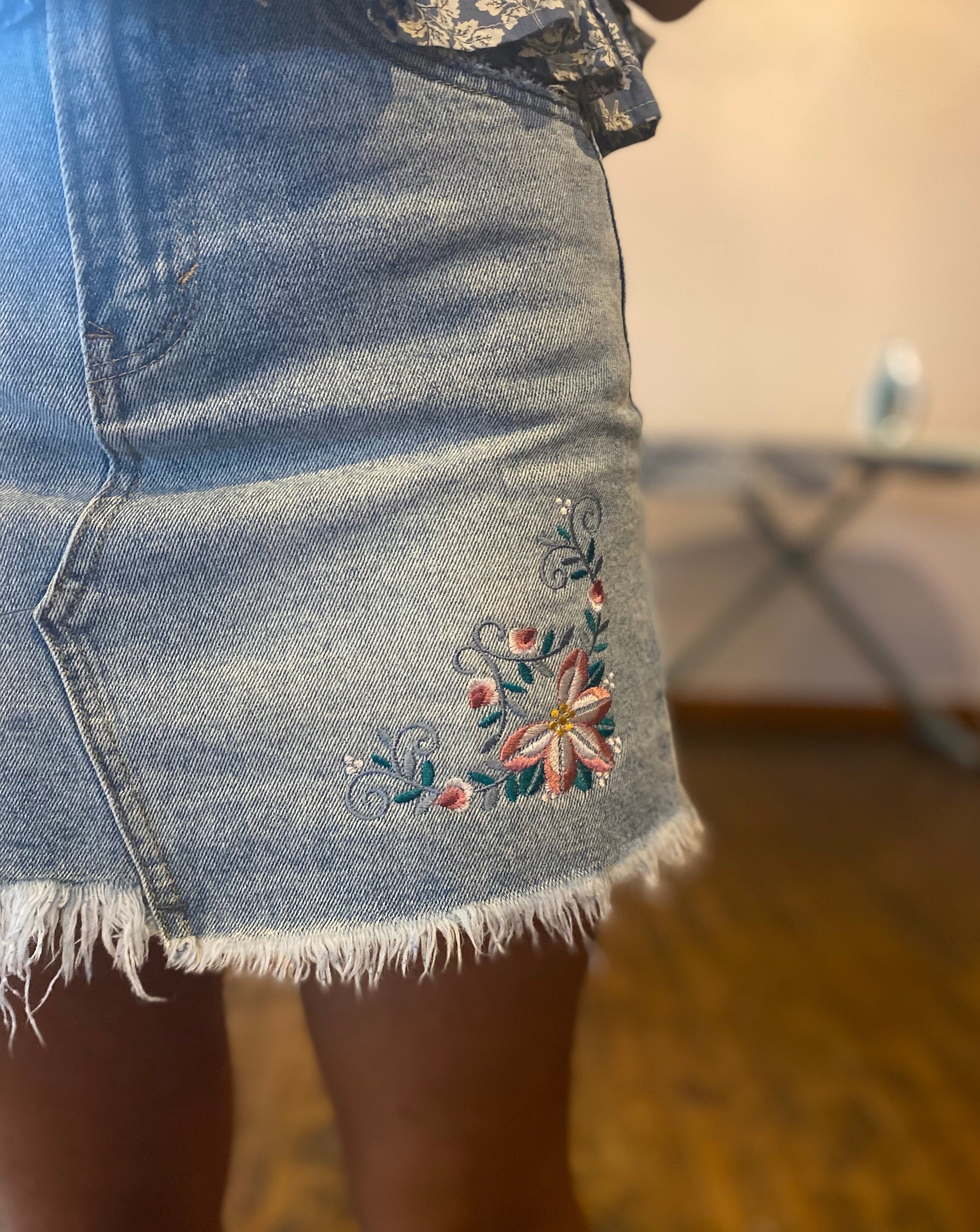 Upcycled denim skirt Momo Aotearoa