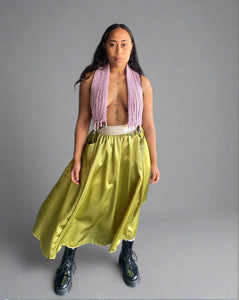 Milly A-line satin skirt