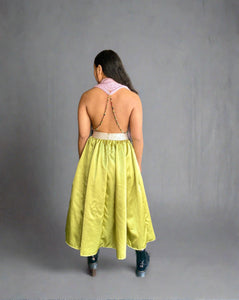 Milly A-line satin skirt