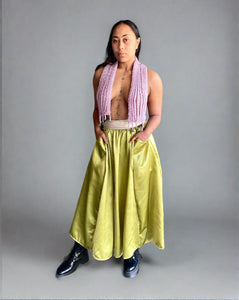 Milly A-line satin skirt