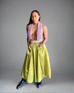 Milly A-line satin skirt
