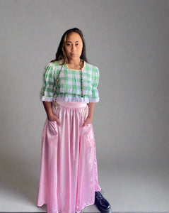Milly A-line satin skirt
