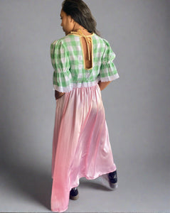 Milly A-line satin skirt