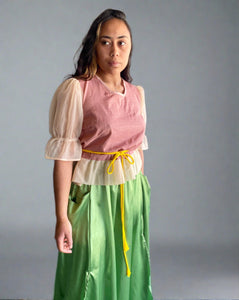 Milly A-line satin skirt