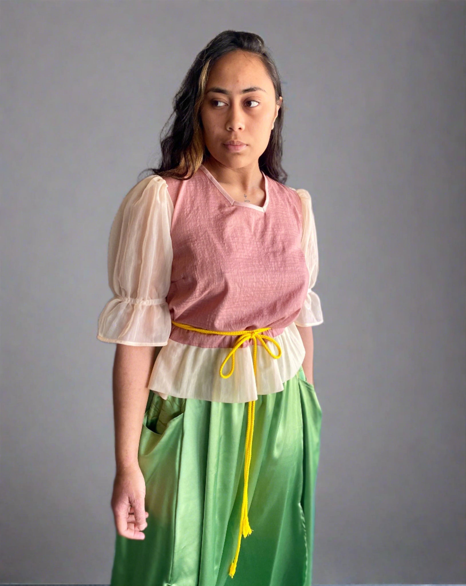 Milly A-line satin skirt