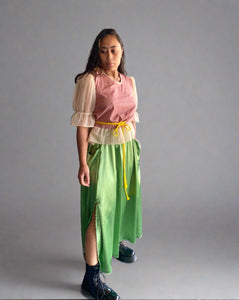 Milly A-line satin skirt