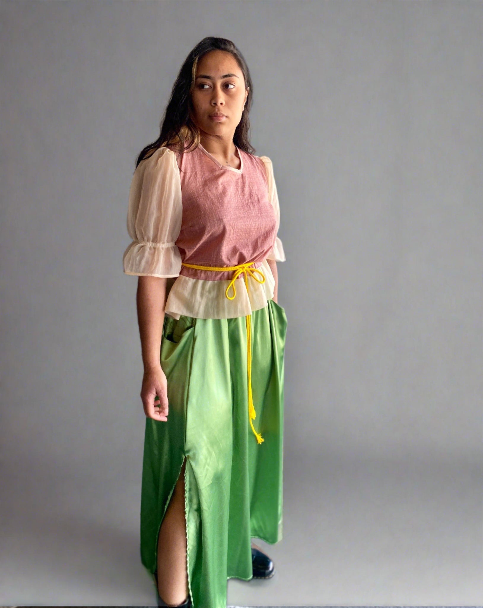 Milly A-line satin skirt