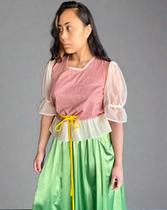Milly A-line satin skirt