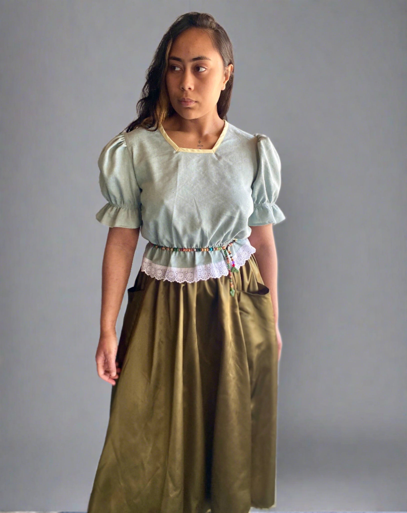 Milly A-line satin skirt