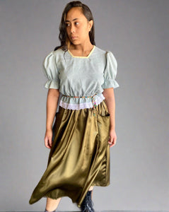 Milly A-line satin skirt