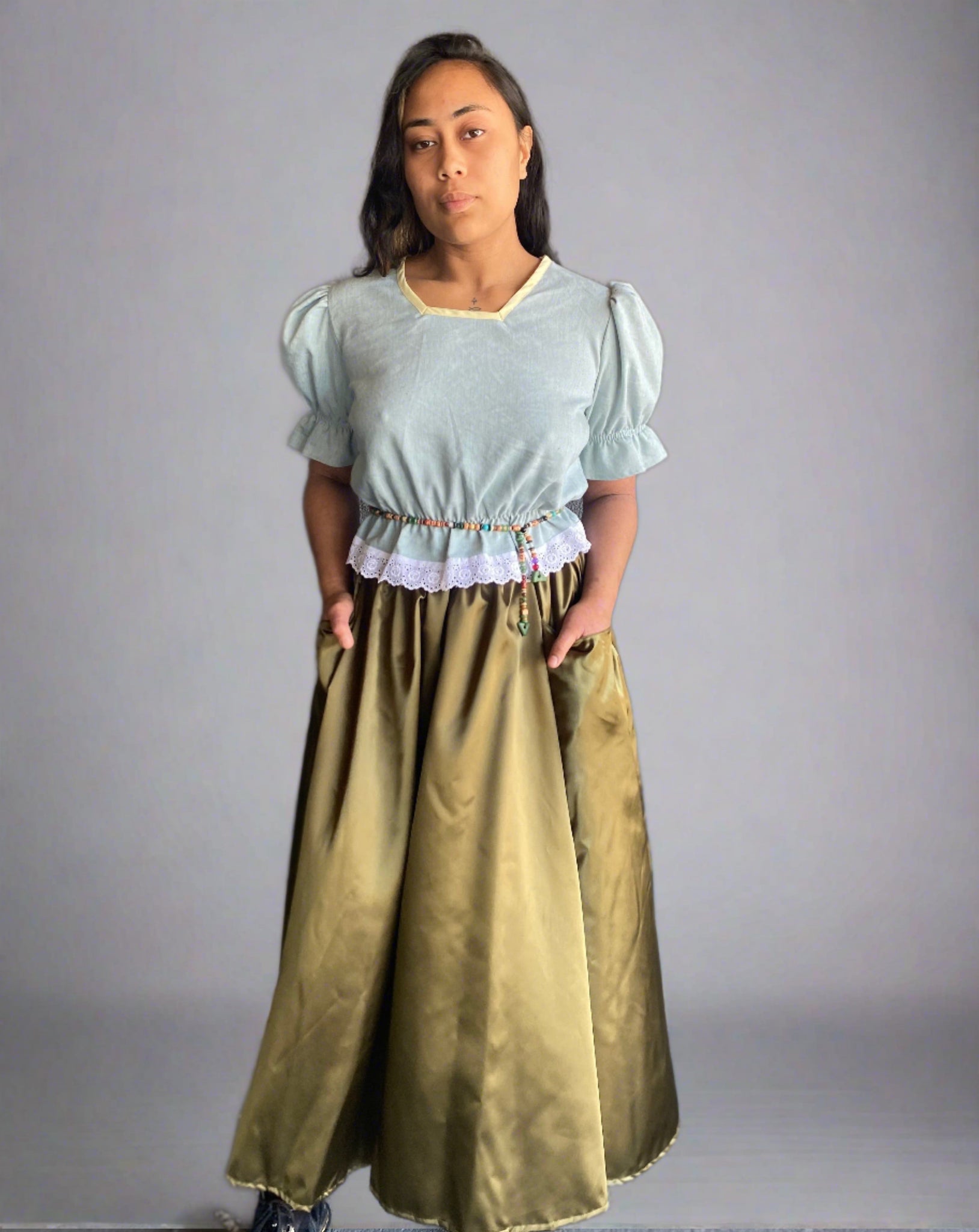 Milly A-line satin skirt