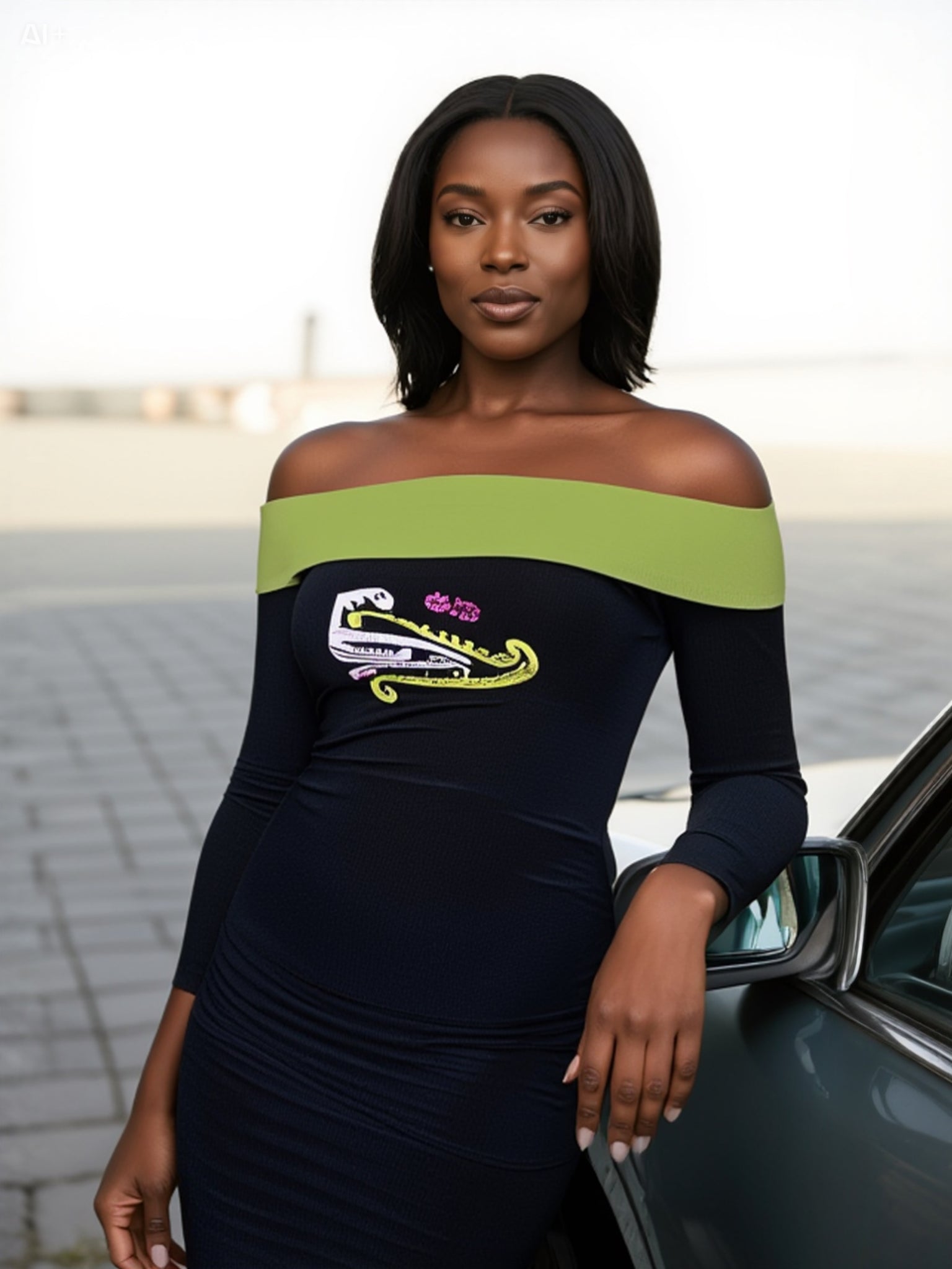 Mana Wahine off the shoulder dress (no cuffs)