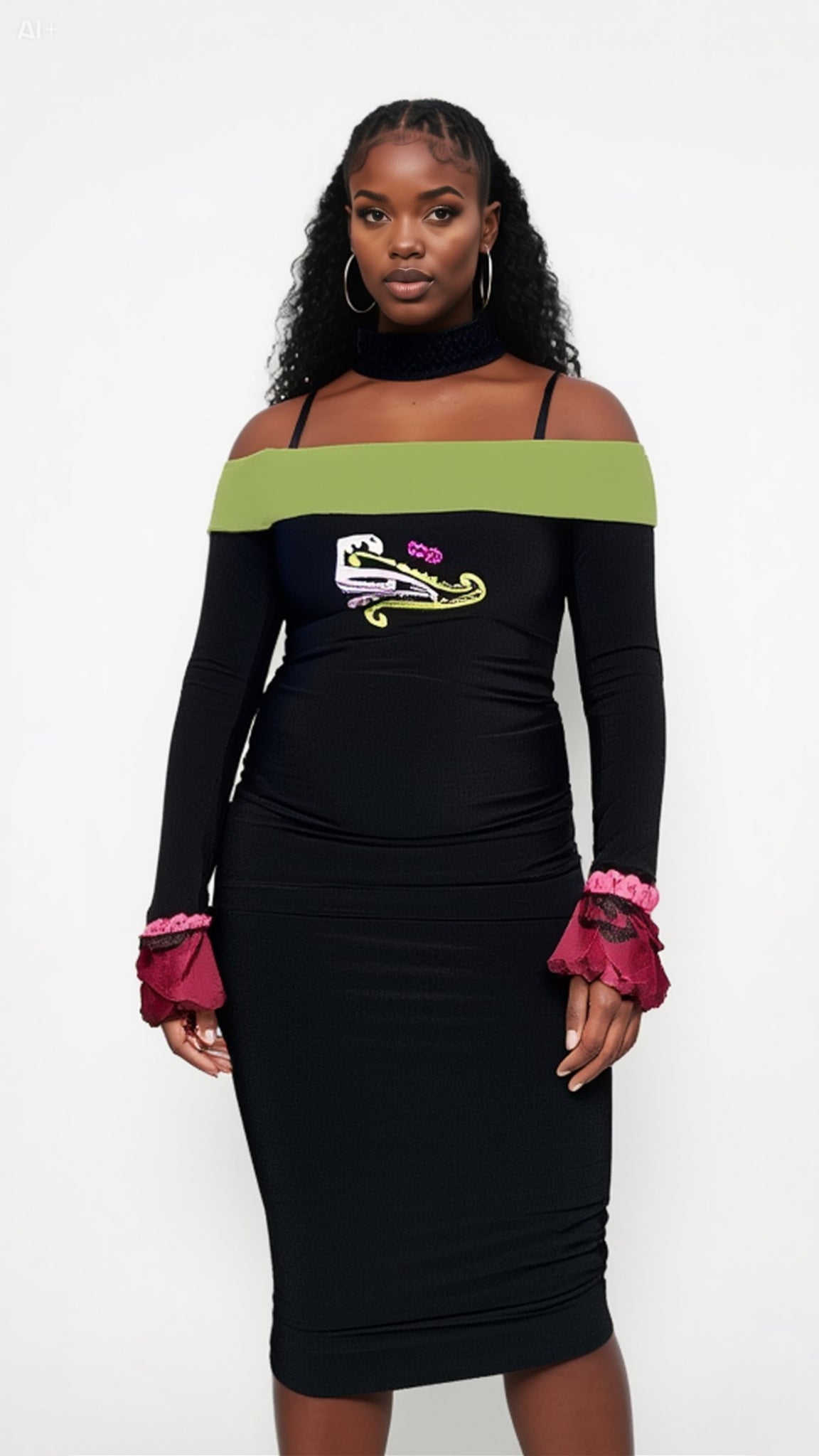 Mana Wahine off the shoulder dress (no cuffs)